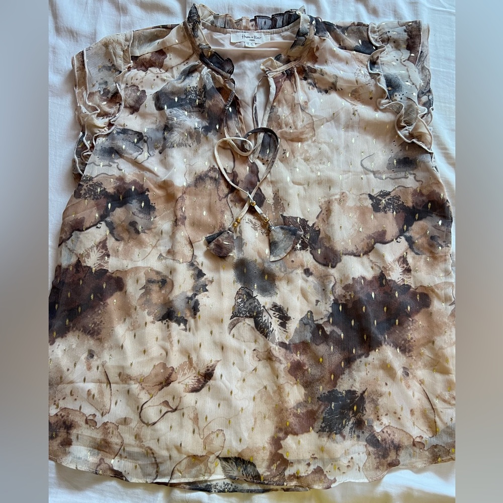 Haven + Blair London - (XL) V Neck Blouse